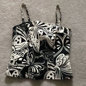 St. John Black & Cream Top